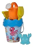 Simba 107114563 - Eimergarnitur Ozean, 6 Teile, Höhe 16cm, Durchmesser 17cm, Sandspielzeug,...