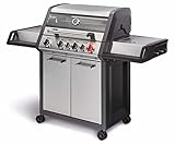 Enders® Gasgrill MONROE PRO 4 SIK TURBO, 4-Edelstahlbrenner, Seitenkocher, Infrarot-Backburner,...