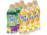 Vernel Weichspüler Set – 3x Faszinierender Dschungel & 3x Sinnliche Frangipani (je 37 WL) –...
