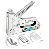 Bamda Handtacker, 3 In 1 Robuster Leistungsstarker Holztacker mit 1200 Klammern, Tackerpistole für...
