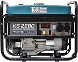 Benzingenerator KS 2900, notstromaggregat 2900 W, 2x16A (230 V), 12 V, stromerzeuger mit (AVR),...