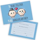 Party-Einladungen zum 30. Jahrestag – 30 Jahre zusammen, 20 Stück – Hochzeitseinladungen für...