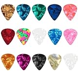 Willight 15 Stücke Plektren Plectrum, Celluloid Guitar Picks, 0.46/0.71/0.96mm 3 Verschieden...