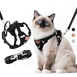 LUOJINYI Verstellbares Katzengeschirr mit Leine Ausbruchsicher, Katze Brustgeschirr mit...