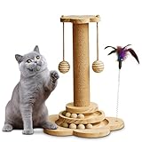 Katzenkratzbaum,Kratzbaum Klein mit Hängenden Ball & Feder für Katzen,Kratzbaum Katze mit...