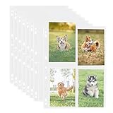 50 Stück Fotohüllen DIN A4: Transparent Postkartenhüllen 4 Taschen je 10,8 x 15,2 cm, A4...