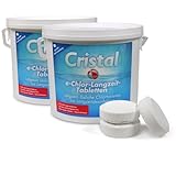Cristal 200 g Chlortabletten 2X 5 kg Eimer | Langsam lösliche Langzeittabletten für eine effektive...