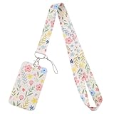 Niedliches Ausweis-Schlüsselband mit Kartenhalter, Blumenmotiv, niedlicher Schlüsselanhänger für...