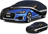 Holthly 10 Schichten Autoabdeckung 100% Wasserdicht Vollgarage Abdeckplane Auto Garage Staubdicht...