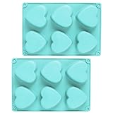 INHEMING 2pcs Muffinform Herzform Kuchenform,Kuchen Backform, Mini Silikon Backform Herz, Antihaft...
