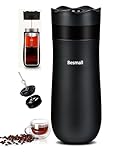 Besmall Tragbare French Press Kaffeemaschine Kaffeesieb Vakuum isolierte Flasche, Kaffee Filtertasse...