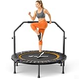 MERACH Mini Trampolin - 102cm/122cm Fitness Trampolin Faltbar, Maximale Belastung 150 KG, Trampoline...