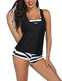AI'MAGE Damen Summer Tankinis Set 3-Teilig Bademode Badeshirt Sport Fitness 3-Teilig Beachwear...