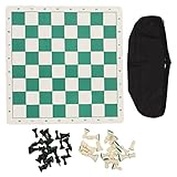 DGLDCSHUAI Tragbares Schach-Dame-Set mit Reißverschluss-Aufbewahrungstasche, zusammenklappbar,...