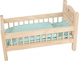 small foot Puppenbett aus Holz, Puppenmöbel-Zubehör, Kissen und Decke im Herz-Design, ab 3 Jahren,...