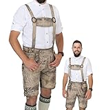 Schöneberger Trachten Couture Herren Lederhose kurz Antik mit Hosenträger, Trachtenlederhose für...