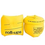 Aufblasbare PVC-Schwimmarmbänder, verdickter Airbag für Erwachsene und Kinder, Gelb, 2 Stück