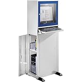 eurokraft | Basic | Computerschrank | Standardausführung | lichtgrau/enzianblau