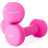 KG Physio Hantelset mit A3-Übungsposter - Neopren Kurzhanteln 2er Set - Fitness Gewichte aus...