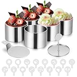Dessertringe Set 8er - HAUSPROFI Premium Edelstahl Speiseringe (Ø7.5cm) mit Deckel & Basis,...