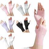 Scettar 5 Paar Fingerlose Handschuhe, Sonnenschutzhandschuhe Damen, UV-Handschuhe, Handschuhe...