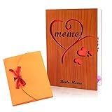 Creawoo Mutter Grußkarten aus Holz Karte für Muttertags Geschenk Beste Mama Jemals Geschenkkarten