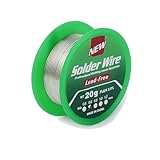 Bleifrei Lötzinn 0.6mm, Lötdraht 20g mit Flussmittel Lötzinn, Kolophoniumkern Sn99.3 Cu0,7,...