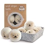 DAWNYIELD Woll-Trocknerbälle 6er Pack, 100% natürliche Wolle, wiederverwendbarer...
