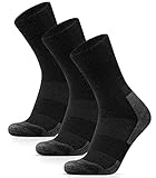 HIYATO Merino Wandersocken Herren & Damen 3 Paar - Gepolstert, 60% Merinowolle Thermosocken,...