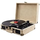 Amhuui Bluetooth-Vinyl-Plattenspieler, Vintage-Grammophon, 3-Gang-Plattenspieler, Kompatibel Mit...
