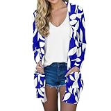 Generisch Cardigan Damen Strickjacke Langarm Pullover Lässig Strickpullover Leicht Pulli Baumwolle...