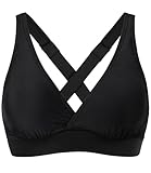 Amy Babe Sportliches Damen-Bikinioberteil, verstellbare breite Träger, große Brust, überkreuzter...