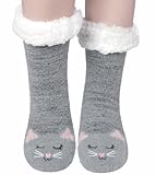 Blu Ninfee Hüttensocken Kuschelsocken Damen 39-42, Wintersocken Stoppersocken Thermosocken...