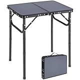 REDCAMP Kleiner Klapptisch Höhenverstellbar, Leichter Tragbarer Campingtisch 60 cm L x 40 cm B (4...
