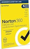 Norton 360 Premium Amazon Exklusiv* | Antivirus Software | 5 Geräte | 1 Jahr | Aktivierungscode in...