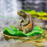 Byffoer Miniteich Deko Garten Statue,Gartendeko Schildkröte Figuren Schildkröte Teich Deko...