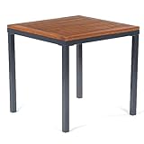 BrackenStyle Esstisch aus Metall und Hartholz, quadratisch