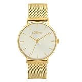 s.Oliver Armbanduhr Damen Quarzuhr Analog, mit Edelstahl Armband, Gold, 3 bar Wasserdicht, Kommt in...