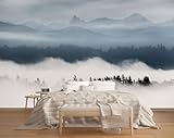 Wandbilder Fototapete - Waldbäume Landschaft 416(W) X254(H) Cm - Selbstklebende Tapete - 3D...