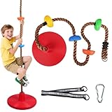 Tellerschaukel außen, Kinderkletterschaukel, Kletterseil und Kinderschaukel mit Plattform, trägt...
