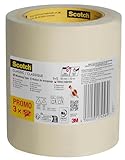 Scotch Kreppband Classic, Promo Pack, 3 Rollen, 36 mm x 50 m – Hochwertiges Abklebeband für...