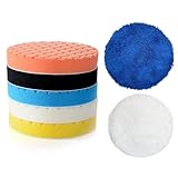 7 Stück Auto Polierpads 150MM Polierschwämme Pads, Auto Waben Polieren Schwämme Polierpad Klett...