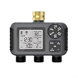 Besshepplo Smart Garden Bewässerungs-Timer mit drei Ventilen, IPX5, wasserdicht, automatische...