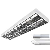 Amslight LED Rasterleuchte Empty 2x120cm T8 Tube Tageslicht 6000K Set