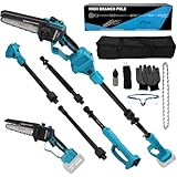 Akku Hochentaster Ast Kettensäge Profi-Astsäge kompatibel mit Makita 18V(ohne Akku), 2 IN 1 Mini 6...