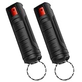 2 Stück Pfefferspray Schlüsselanhänge, Taktische 20-ml-Sprühflasche zum Aufhängen im Freien mit...