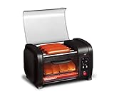 Elite Cuisine EHD-051B Hot Dog-Toaster-Ofen, 30-Minuten-Timer, Edelstahl-Heizwalzen, Back- und...