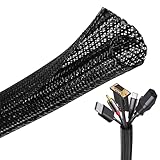 Taiyeestar 5m Kabelschlauch Schwarz, 5-10mm Kabelschutzschlauch, Kabel Verstecken, Kabelkanal...