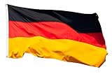 aricona Deutschland Flagge - Deutschlandfahne 60 x 90 cm mit Messing-Ösen - Wetterfeste Fahne für...