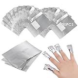 100 Stück Nail Polish Wraps Remover, Aluminiumfolie Nail Polish Remover Pads, Einfachen Entfernen...